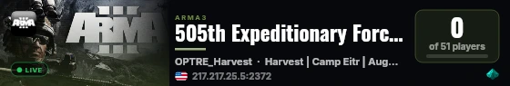 505th Expeditionary Force Server live status badge