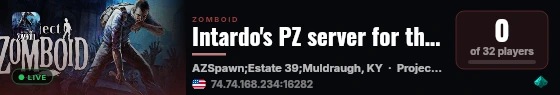 Intardo's PZ server for the boys live status badge