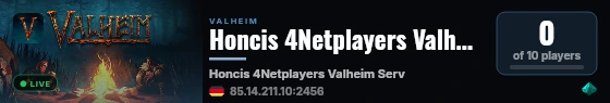 Honcis 4Netplayers Valheim Server live status badge