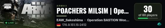 POACHERS MILSIM | Operation BASTION live status badge