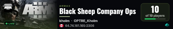 Black Sheep Company Ops live status badge