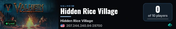 Hidden Rice Village live status badge