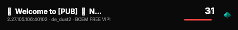 亗  Welcome to [PUB]  █  NO SKILL  █  18+ live status badge