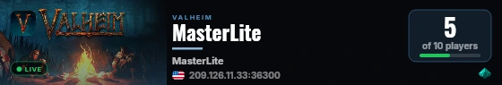 MasterLite live status badge
