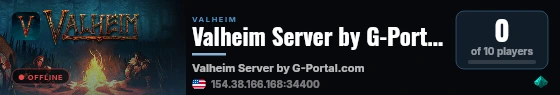 Valheim Server by G-Portal.com live status badge