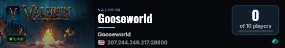 Gooseworld live status badge