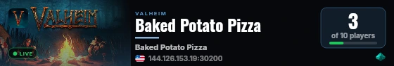 Baked Potato Pizza live status badge