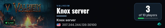 Knox server live status badge