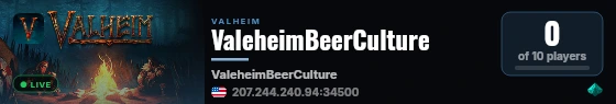 ValeheimBeerCulture live status badge