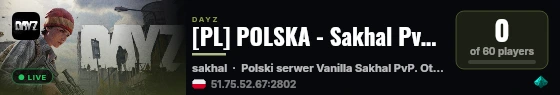 [PL] POLSKA - Sakhal PvP - dayz.server0815.com live status badge