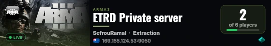 ETRD Private server live status badge