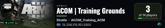 ACOM | Training Grounds live status badge