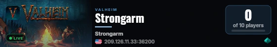 Strongarm live status badge