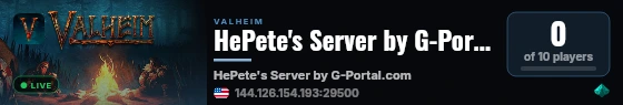 HePete's Server by G-Portal.com live status badge