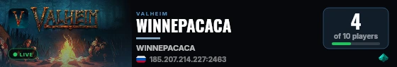 WINNEPACACA live status badge