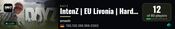 IntenZ | EU Livonia | Hardcore Survival | Terje live status badge