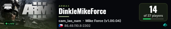 DinkleMikeForce live status badge