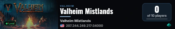 Valheim Mistlands live status badge