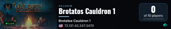 Brotatos Cauldron 1 live status badge