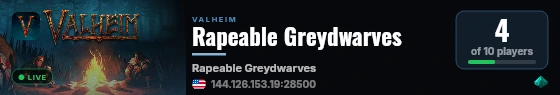 Rapeable Greydwarves live status badge
