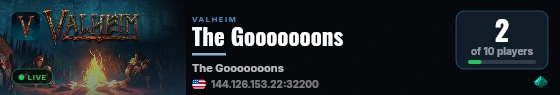 The Gooooooons live status badge