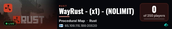 WayRust - (x1) - (NOLIMIT) live status badge