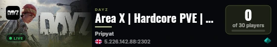 Area X | Hardcore PVE | Mutants | Labs | Crafting live status badge