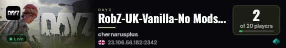 RobZ-UK-Vanilla-No Mods-No toxic areas-Increased animals-PVE live status badge