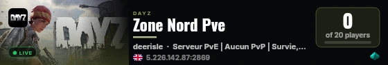 Zone Nord Pve live status badge
