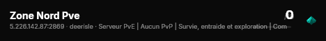 Zone Nord Pve live status badge