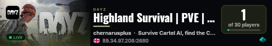 Highland Survival | PVE | Trader | AI | Events | live status badge