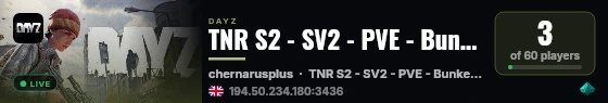 TNR S2 - SV2 - PVE - Bunkers|Arenas|Drugs|Tiers|AD|STZ|Quests live status badge