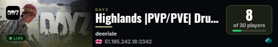 Highlands |PVP/PVE| Drugs+|Traders|Cars|Weapons|BM| live status badge
