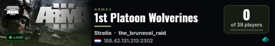 1st Platoon Wolverines live status badge