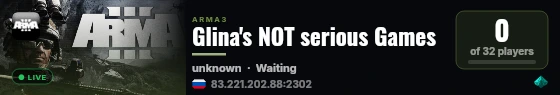 Glina's NOT serious Games live status badge