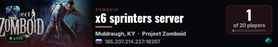 x6 sprinters server live status badge