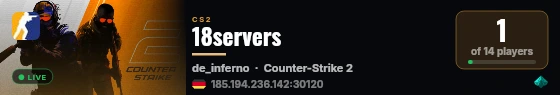 18servers live status badge