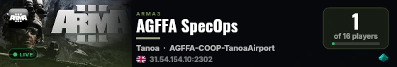 AGFFA SpecOps live status badge