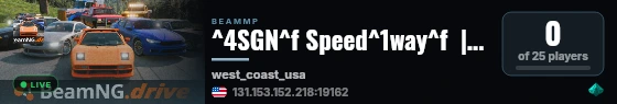 ^4SGN^f Speed^1way^f  | ^970+ Modded Cars^f | ^bPolice Cars^f | ^d^9^2^0Custom Skybox^2^9^d^f|  live status badge