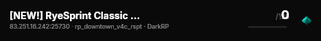 [NEW!] RyeSprint Classic DarkRP | Need Staff | FastDL | FPS+ live status badge