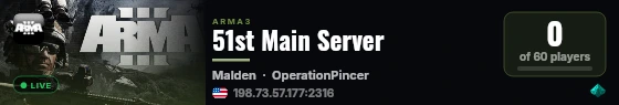 51st Main Server live status badge