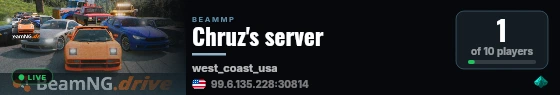 Chruz's server live status badge