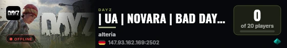 | UA | NOVARA | BAD DAY | PVE AI | QUESTS | CRAFT | live status badge