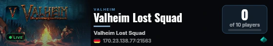 Valheim Lost Squad live status badge