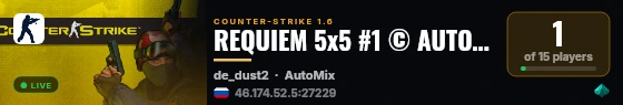 REQUIEM 5x5 #1 © AUTOMIX live status badge