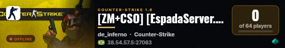 [ZM+CSO] [EspadaServer.Ru] live status badge