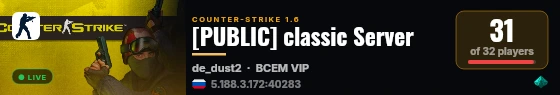 [PUBLIC] classic Server live status badge