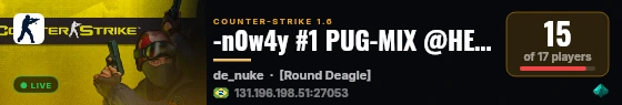 -n0w4y #1 PUG-MIX @HEADGAMES.NET.BR live status badge