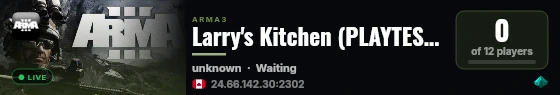 Larry's Kitchen live status badge