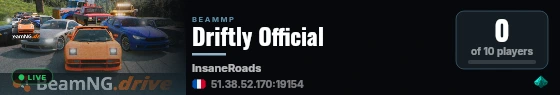 Driftly Official live status badge